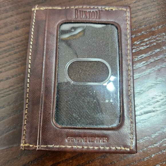 Buxton Front Pocket Wallet RFID Blocking Leather Money Clip - Picture 1 of 2